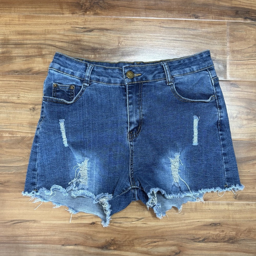 Ms Maggie Women's Sz 4 Destructed Denim Shorts Distressed Cut Off Blue‎ Jean